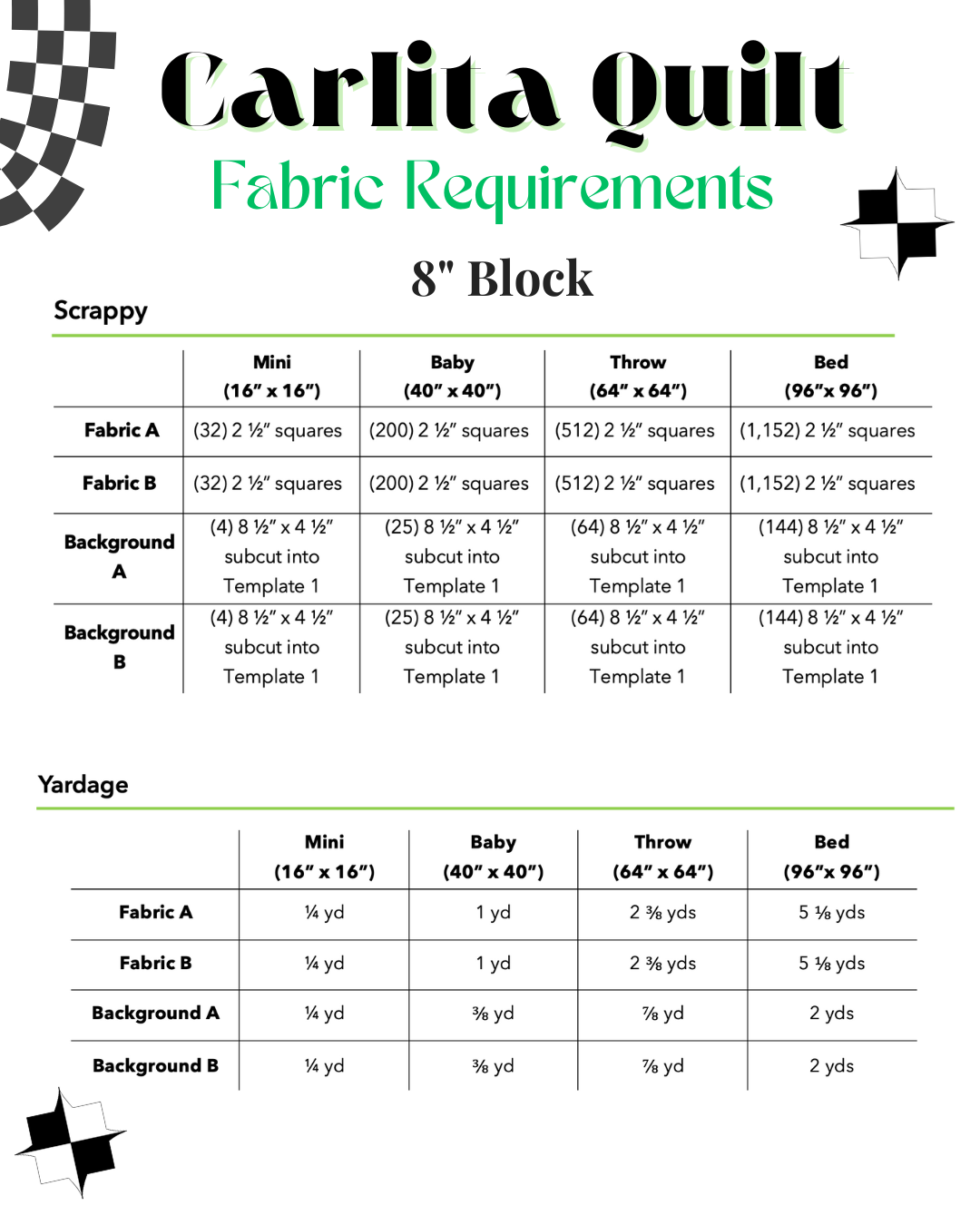 Carlita Quilt - PDF Pattern