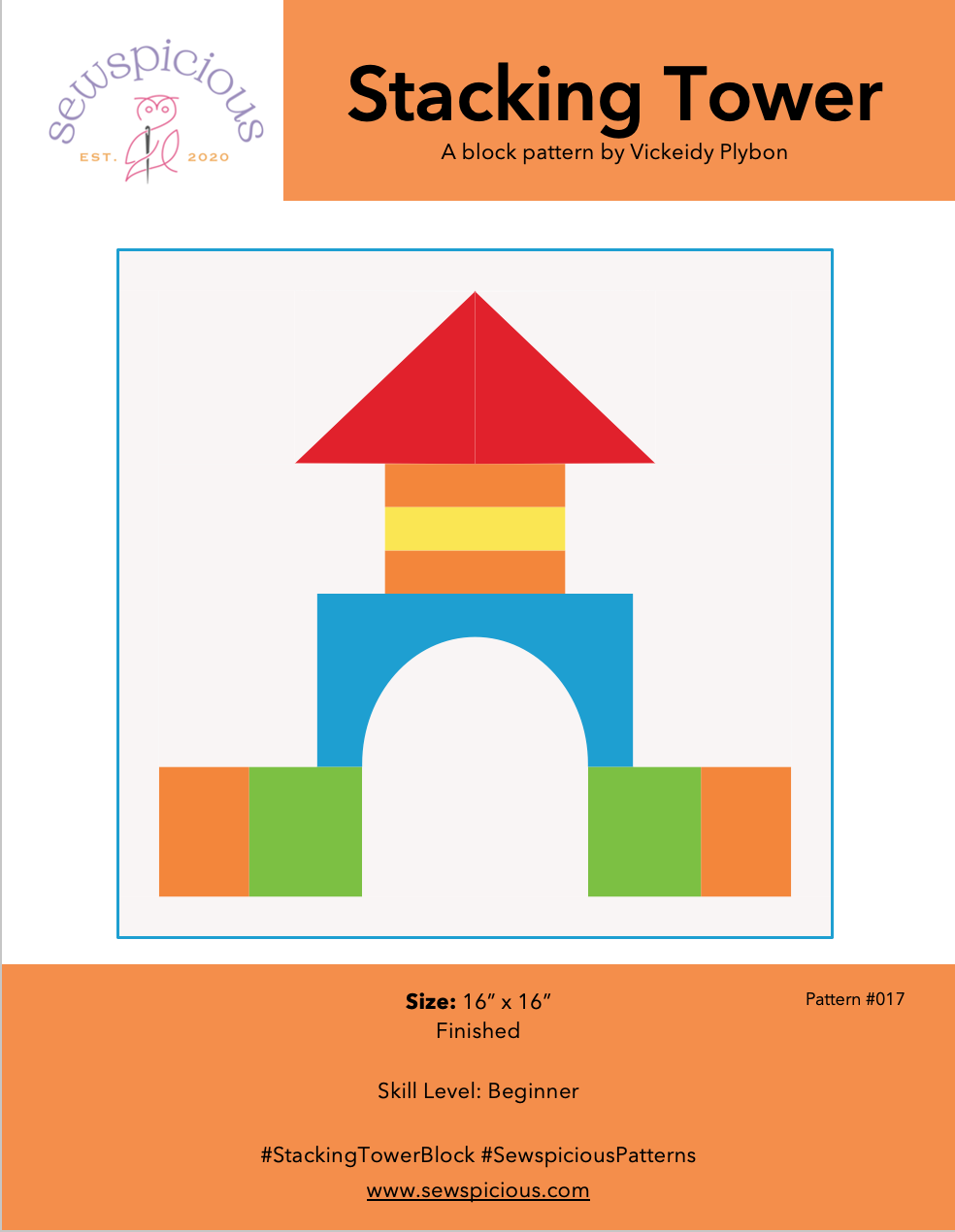 Stacking Tower Block - PDF Pattern – Sewspicious