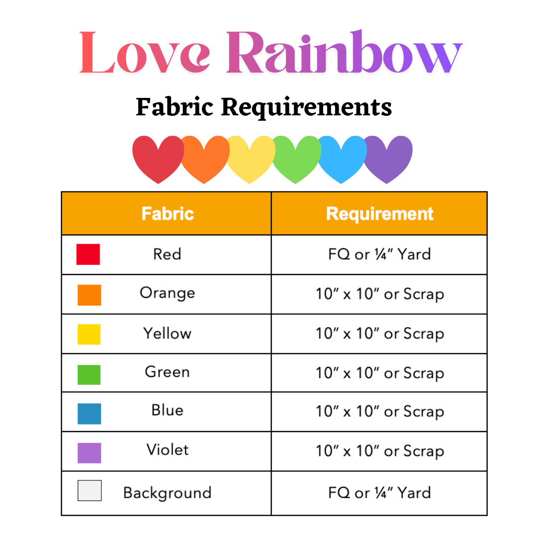 Love Rainbow Block  - PDF Pattern - Free Download (Limited Time)